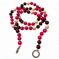 Handykette - Kirschrot/Pink/Holz